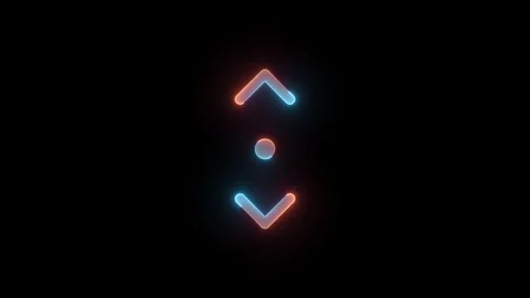 Neon scroll mode icon brown cyan color glowing animation black background Stock Footage 270210116