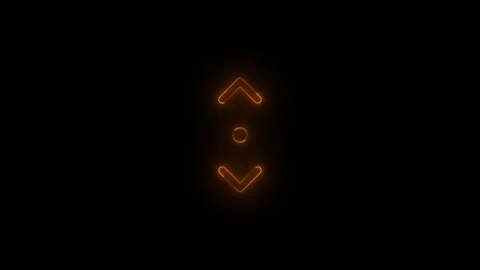 Neon scroll mode icon glowing black background animation Video stock 289564048
