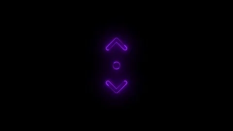 Neon scroll mode icon glowing black background animation Stock Footage 289564078