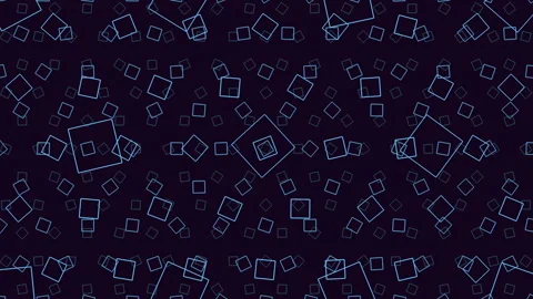 Neon seamless geometric squares pattern on dark gradient Stock Footage 237573662