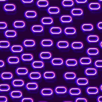 Neon seamless pattern with 80s style shapes and glowing purple Stock Illustration