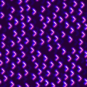 Neon seamless pattern with 80s style shapes and glowing purple Stock Illustration