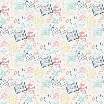 Neon Seamless pattern Back to school Neon Seamless pattern Back to school ... Stock Photos