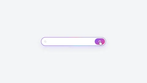 Neon Search Bar Animation with Cursor Click in Light Mode Stock Footage 341842832