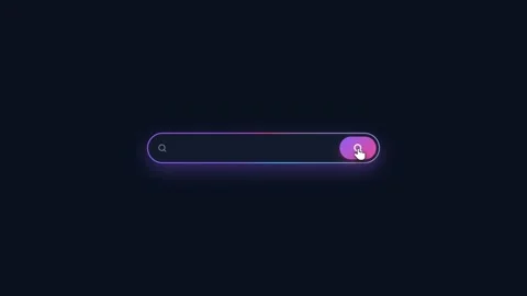 Neon Search Bar Animation with Cursor Click in Dark Mode Stock Footage 341842834