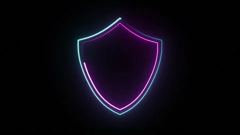Neon Security Icon Stock Footage 247829195