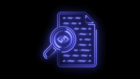 Neon security scan cyber investigation digital document review analysis privacy Stock Footage 322989599