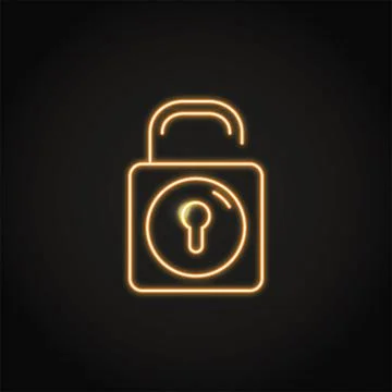 Neon security token icon in line style Stock Illustration