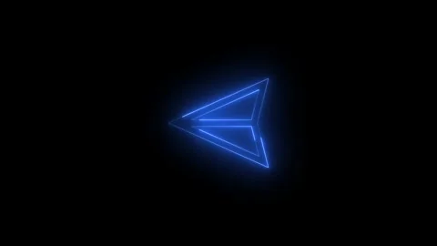 Neon send mirrored icon glowing black background animation Stock Footage 289564298