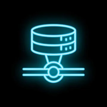 Neon server icon representing data storage and network connectivity 스톡 일러스트