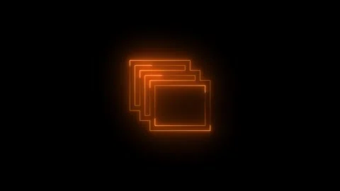 Neon set icon glowing black background animation Video stock 289632012