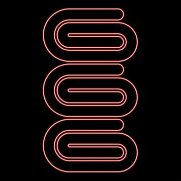 Neon set towels stack of folded bath napkins red color vector illustration .. Stock Illustration