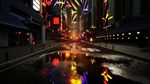 Neon Shangai Stock Footage 128678529