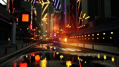 Neon Shangai Stock Footage 128678533