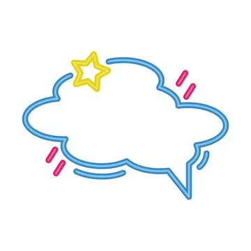 Neon shape cloud speak Stock Illustration