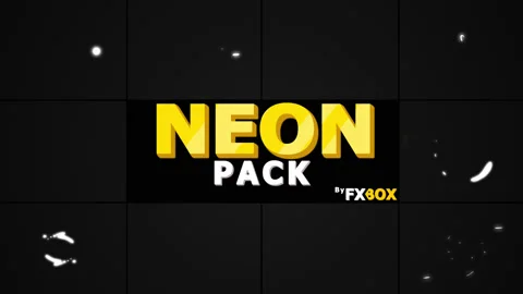 Neon Shape Elements Pack Stock Footage 130920623