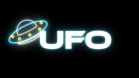 Neon shape spaceship alien ufo animation neon shop advertisement Stock Footage 245449964