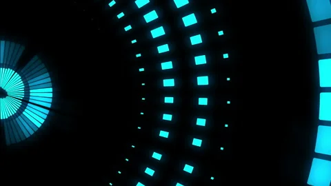 Neon shape spotlight party game showroom Stock Footage 301393180