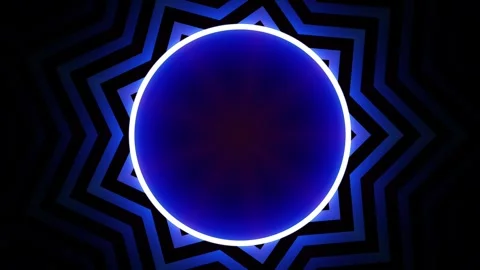 Neon shape spotlight party game showroom Stock Footage 301393205