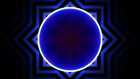 Neon shape spotlight party game showroom Stock Footage 301393210