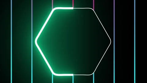Neon shape spotlight party game Stock Footage 301393443