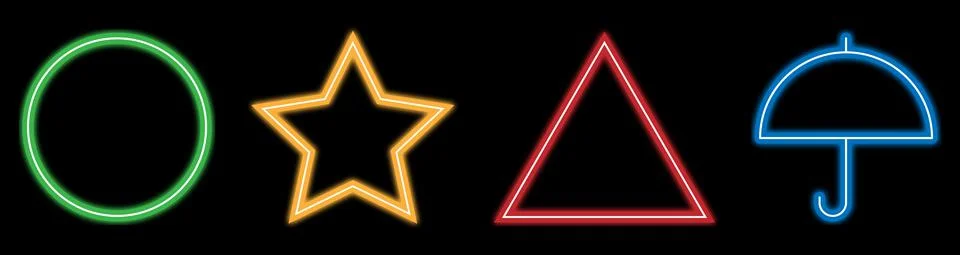 Neon shapes Stock Illustration