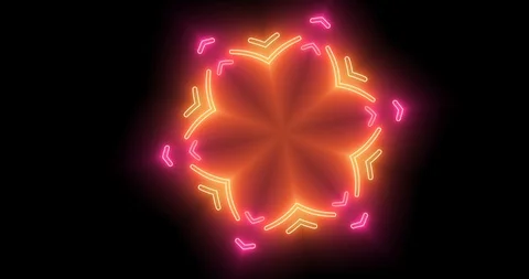 Neon shapes in looping background. In Oranges and warm pink Stock Footage 97111113