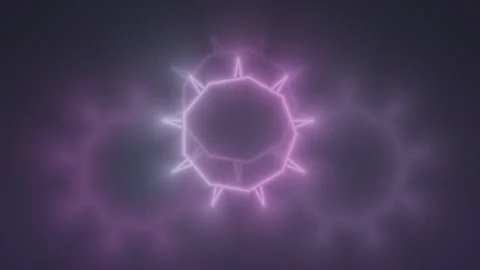 Neon shapes pulse and shift in azure and violet hues Stock Footage 329303251