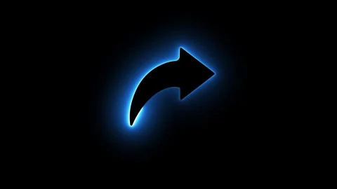 Neon share Arrow icon Animation isolated on Black Background Stock Footage 320624096