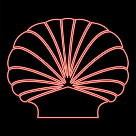 Neon shell red color vector illustration flat style image Illustrazione stock