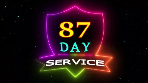 Neon shield 87 day service motion footage Video stock 330511366