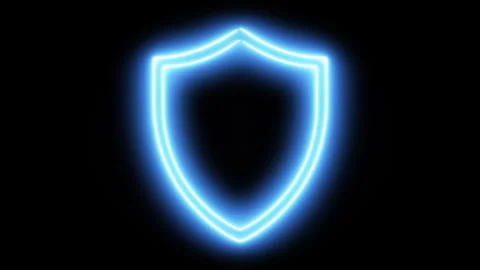 Neon shield icon animated. Stock Footage 300667321