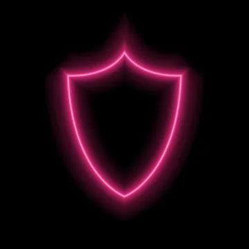 Neon Shield icon. Vector illustration Stock Illustration