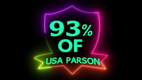 Neon shield for ninety three usa parson Illustrazione stock