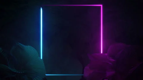 Neon shimmering luminous form on the background of a jungle Stock Footage 115900059
