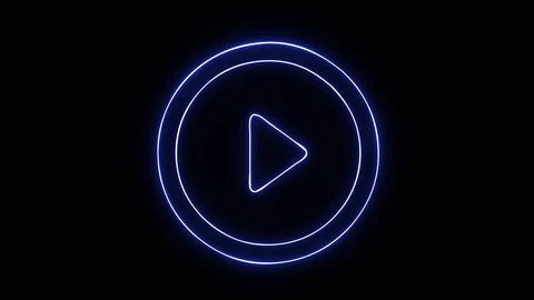 Neon, shinny play button. Technology and computer concept, glowing light.  Stock Footage 121117756