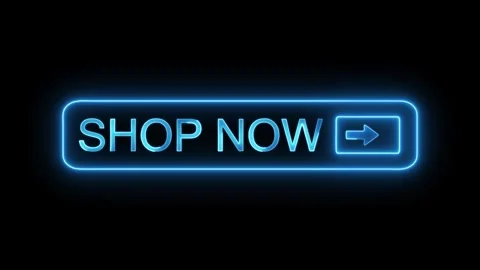 Neon Shop now Button Animation black background stock video. Stock Footage 309845575