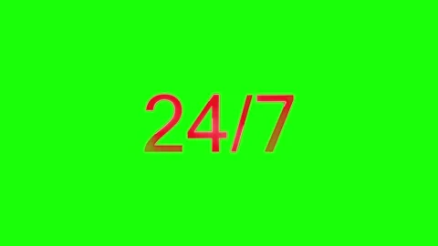Neon sign 24 7 shows business open and help available. Anytime commercial h.. Stock Footage 305166412