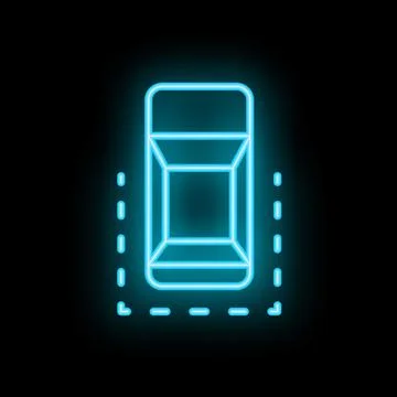 Neon sign of augmented reality app interface for smartphone Stock Illustration