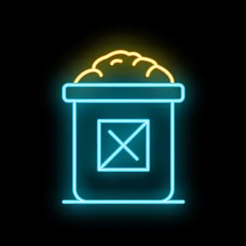 Neon sign of ballot box casting vote in election Stock Illustration