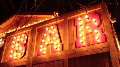 Neon sign bar Stock Footage 45013587