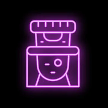 Neon sign of a coffee machine brewing a fresh cup of coffee Stock Illustration