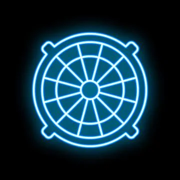 Neon sign of computer cooler on black background Stock Illustration