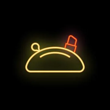 Neon sign of a computer mouse using a lipstick as a scrolling wheel イラスト素材