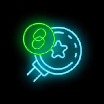 Neon sign depicting loyalty program with bonus points on black background Stockillustratie