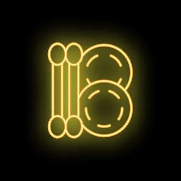 Neon sign of a dish drying rack over a countertop Stock Illustration