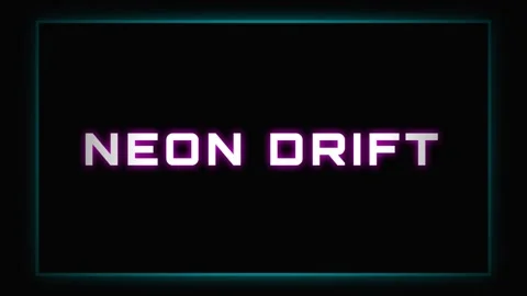Neon sign 'Drift' text graphic on black background | Retro synthwave aesthe.. Stock Footage 336879626
