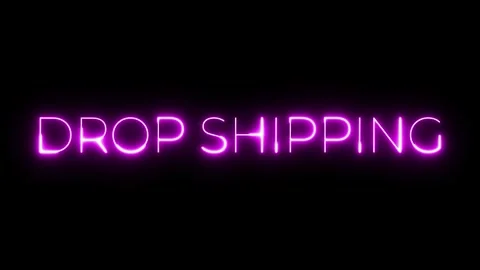 Neon Sign with Dropshipping Text Stock Footage 287408967
