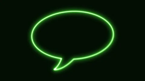 A neon sign, flickering intermittently, in the form of a comic book speech Stock Footage 274828937