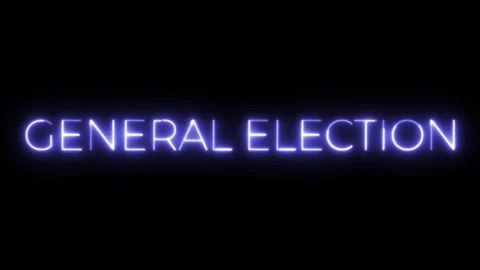 Neon Sign General Election Video stock 287409113